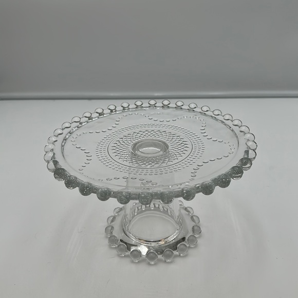 Vintage Imperial Glass Clear Glass Pedestal Cake Stand - Picture 1 of 16